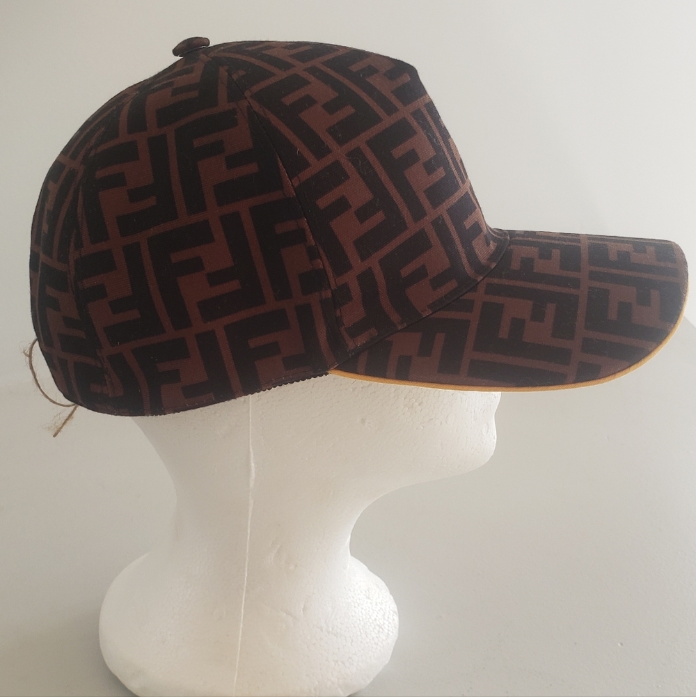 Fendi Canvas FF Reloaded Baseball Hat Tobacco Yellow